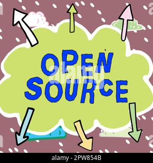 Inspiration zeigt Zeichen Open Source, konzeptuelle Foto Kennzeichnung Software, die Original-Quellcode frei verfügbar Stockfoto