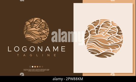 Farbenfrohe Vorlage für Kinderhandlogo. Grafikvektor mit kreisförmigem Handdruck. Stock Vektor