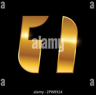 Goldenes Vektorsymbol Für Das Nummer-1-Logo Stock Vektor