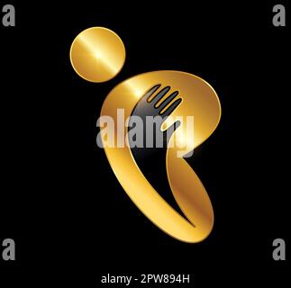 Vektorsymbol für das Golden Butterfly People Logo Stock Vektor