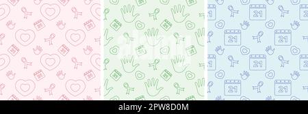 World Down Syndrome Day Seamless Pattern Design in Template handgezeichnete Cartoon Flat Illustration Stock Vektor