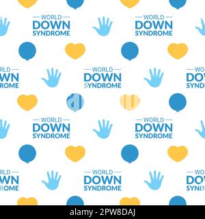World Down Syndrome Day Seamless Pattern Design in Template handgezeichnete Cartoon Flat Illustration Stock Vektor