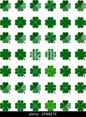 Vierblättriges Shamrock Clover-Set Stock Vektor