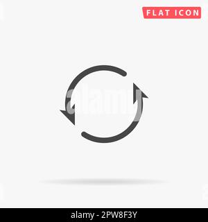 Pfeilkreis - Zyklus, Schleife, Kreisverkehr. Einfaches flaches schwarzes Symbol mit Schatten auf weißem Hintergrund. Piktogramm zur Vektordarstellung Stock Vektor
