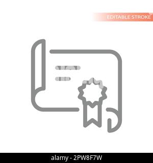 Liniensymbol für Papierscrollen und Farbband Stock Vektor