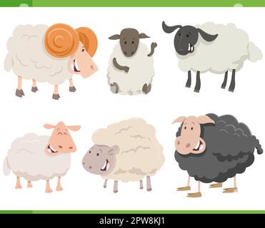 Komische Figuren aus der Schafzucht Stock Vektor