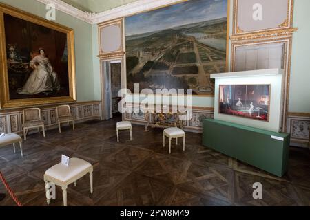 Fotoausstellung „Divas Dog Portraits“ vom Fotografen Francesco Pergolesi in der Villa della Regina, Italien, Turin Stockfoto