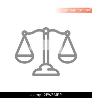 Gerechtigkeit skaliert das Liniensymbol Stock Vektor