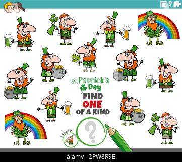 Einzigartiges Spiel mit lustigen Zeichentrickfilmen Stock Vektor