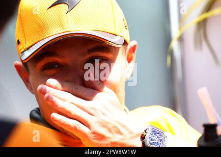 Baku, Aserbaidschan. 29. April 2023. Lando Norris (GBR) McLaren. Formel-1-Weltmeisterschaft, Rd 4, Aserbaidschan Grand Prix, Samstag, 29. April 2023. Baku City Circuit, Aserbaidschan. Kredit: James Moy/Alamy Live News Stockfoto