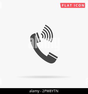 Ton vom Mobilteil – Telefon. Einfaches flaches schwarzes Symbol mit Schatten auf weißem Hintergrund. Piktogramm zur Vektordarstellung Stock Vektor