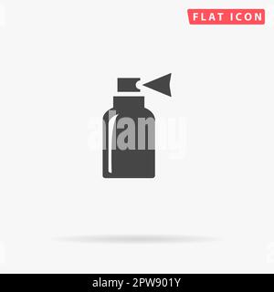 Sprühen. Einfaches flaches schwarzes Symbol mit Schatten auf weißem Hintergrund. Piktogramm zur Vektordarstellung Stock Vektor
