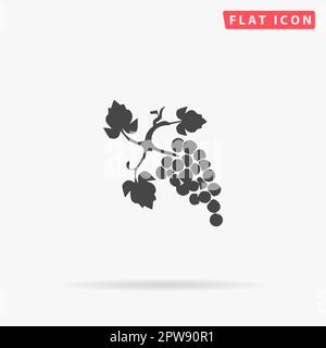 Ein Haufen Trauben. Einfaches flaches schwarzes Symbol mit Schatten auf weißem Hintergrund. Piktogramm zur Vektordarstellung Stock Vektor