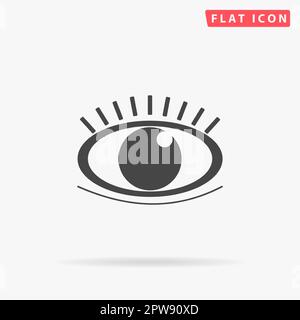 Menschliches Auge. Einfaches flaches schwarzes Symbol mit Schatten auf weißem Hintergrund. Piktogramm zur Vektordarstellung Stock Vektor