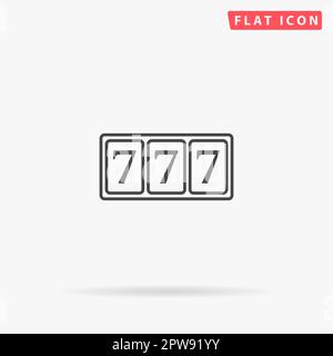 Fortune 777. Einfaches flaches schwarzes Symbol mit Schatten auf weißem Hintergrund. Piktogramm zur Vektordarstellung Stock Vektor