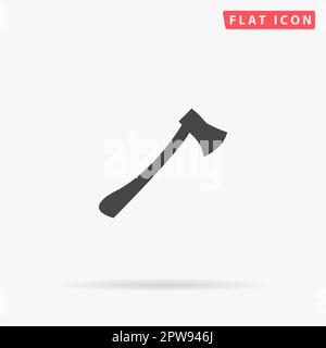 Die Axt. Einfaches flaches schwarzes Symbol mit Schatten auf weißem Hintergrund. Piktogramm zur Vektordarstellung Stock Vektor