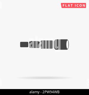 Spyglass. Einfaches flaches schwarzes Symbol mit Schatten auf weißem Hintergrund. Piktogramm zur Vektordarstellung Stock Vektor