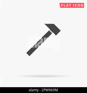 Hammer. Einfaches flaches schwarzes Symbol mit Schatten auf weißem Hintergrund. Piktogramm zur Vektordarstellung Stock Vektor
