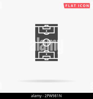 Fußballfeld. Einfaches flaches schwarzes Symbol mit Schatten auf weißem Hintergrund. Piktogramm zur Vektordarstellung Stock Vektor