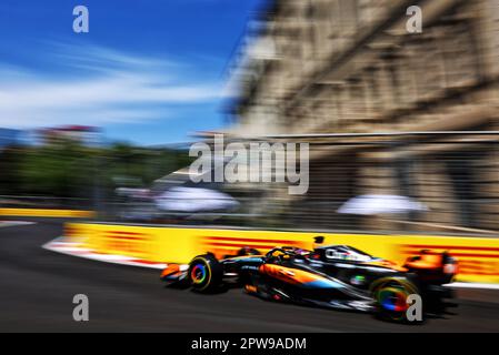 Baku, Aserbaidschan. 29. April 2023. Oscar Piastri (AUS) McLaren MCL60. 29.04.2023. Formel-1-Weltmeisterschaft, Rd 4, Aserbaidschan Grand Prix, Baku Street Circuit, Aserbaidschan, Sprint Day. Das Foto sollte wie folgt lauten: XPB/Press Association Images. Kredit: XPB Images Ltd/Alamy Live News Stockfoto