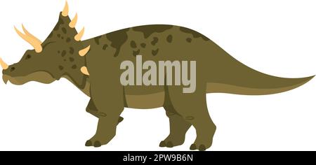 Detaillierte Triceratops, die Jurassic Animal Illustration Stock Vektor