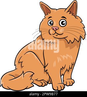 Cartoon flauschige Katze Comic Tierfigur Stock Vektor
