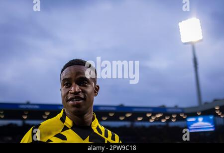 Bochum, Deutschland. 28. April 2023. Youssoufa Moukoko (BVB) VfL Bochum - Borussia Dortmund 28.04.2023 Copyright (nur für journalistische Zwecke) von: Stockfoto