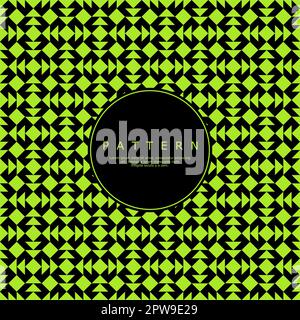 Abstraktes nahtloses Muster in Schwarz und Limettengrün. Modernes einfaches Dreiecksmuster. Stock Vektor