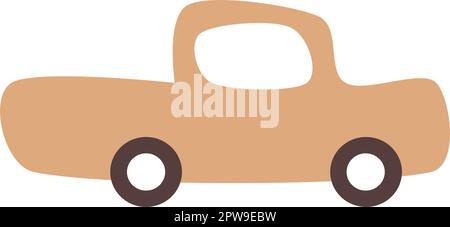 Vektordarstellung der Fahrzeugsymbole, Cartoon-Fahrzeug-Set der Fahrzeugtransporte in flacher Farbe Stock Vektor