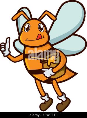 Bienenhonig-Illustration mit Cartoon-Stil Stock Vektor