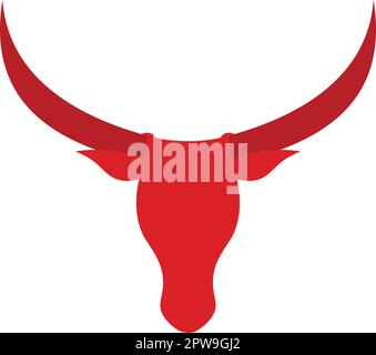Einfaches Bull Head Symbol mit roter Farbe Stock Vektor