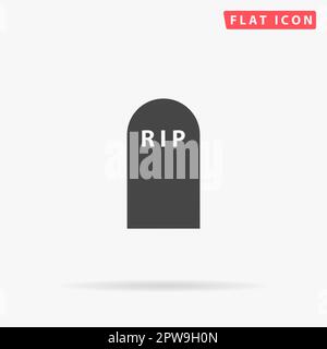 Grave. Simple flat black symbol with shadow on white background. Vector illustration pictogram Stock Vektor