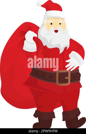 Weihnachtsmann mit einem Sack von Geschenken und Geschenken Stock Vektor