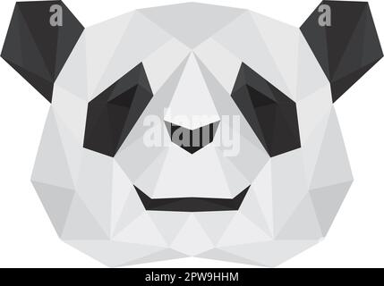 Polygonale Darstellung Der Panda Mit Vorderkopf Stock Vektor