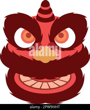 Einfache Kopf Löwe Tanz Kostüm Illustration Stock Vektor