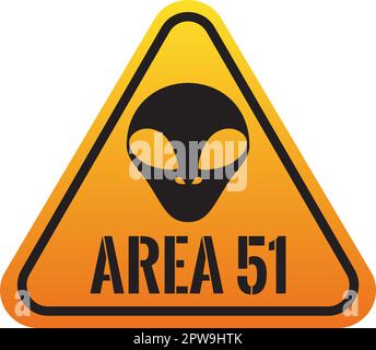 Bereich 51 Gefahrenschild mit Alien-Symbol Gefahrenschild Stock Vektor
