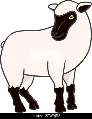 Schafe mit stehender Geste Illustration Stock Vektor