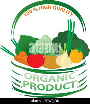 Symbol für hochwertige und gesunde organische Produkte Stock Vektor