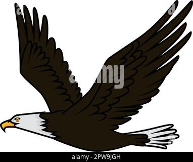 Detaillierte Illustration Des Fliegenden Adlers Stock Vektor
