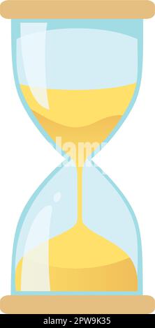 Halbdetaillierte und helle Sanduhr Illustration Stock Vektor