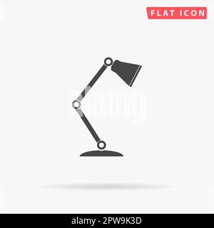 Leselampe. Einfaches flaches schwarzes Symbol mit Schatten auf weißem Hintergrund. Piktogramm zur Vektordarstellung Stock Vektor