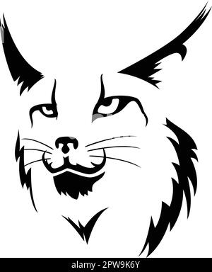 Lynx Face Illustration mit Silhouette Style Stock Vektor
