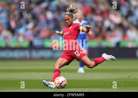 Taylor Hinds of Liverpool beim Barclays FA Womens Super League-Spiel zwischen Leicester City Women und Liverpool Women im King Power Stadium in Leicester am Samstag, den 29. April 2023. (Kredit: James Holyoak / Alamy Live News) Stockfoto