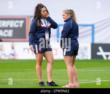 Während des Mid Season International Match England Women vs France Women im Halliwell Jones Stadium, Warrington, Großbritannien. 29. April 2023. (Foto von Steve Flynn/News Images) in Warrington, Großbritannien, 4/29/2023. (Foto: Steve Flynn/News Images/Sipa USA) Guthaben: SIPA USA/Alamy Live News Stockfoto