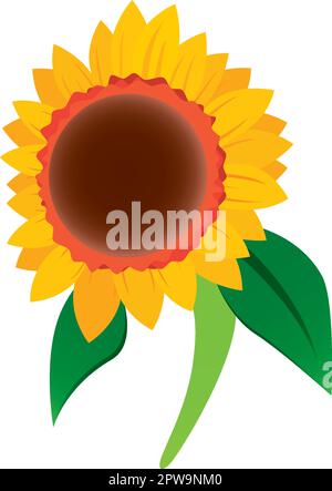 Sonnenblumen-Illustration als Flora-Wesen Stock Vektor