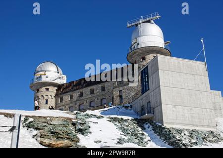 Das Observatorium auf dem Gornergrat in den Schweizer Alpen Stockfoto