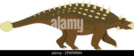 Detaillierte Darstellung des Ankylosaurus mit Stehgesten Stock Vektor