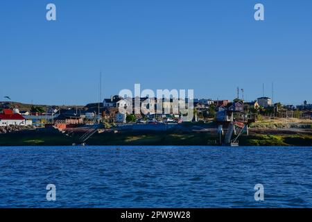 Puerto Deseado River Landscape, Santa Cruz Province, Patagonia, Argentinien. Stockfoto