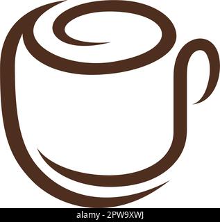 Einfaches Café, Kaffee und Becher-Symbol Stock Vektor