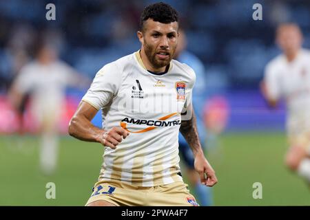 Sydney, Australien. 29. April 2023. Jaushua Sotirio von Newcastle Jets in Aktion während des Spiels zwischen dem FC Sydney und den Jets im Allianz Stadium am 29. April 2023 in Sydney, Australien Kredit: IOIO IMAGES/Alamy Live News Stockfoto